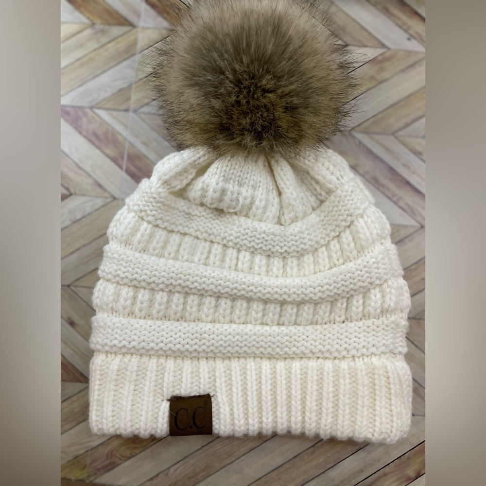 Off white CC beanie